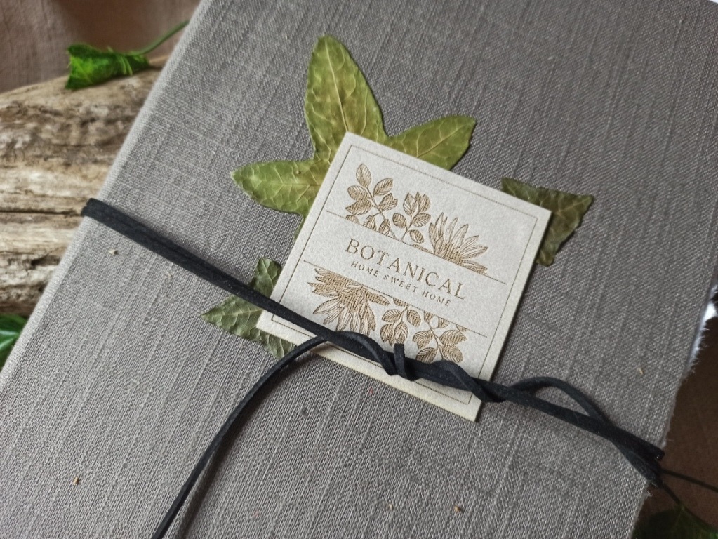 Herbier papier coton, reliure artisanale, L'arbre à papier
