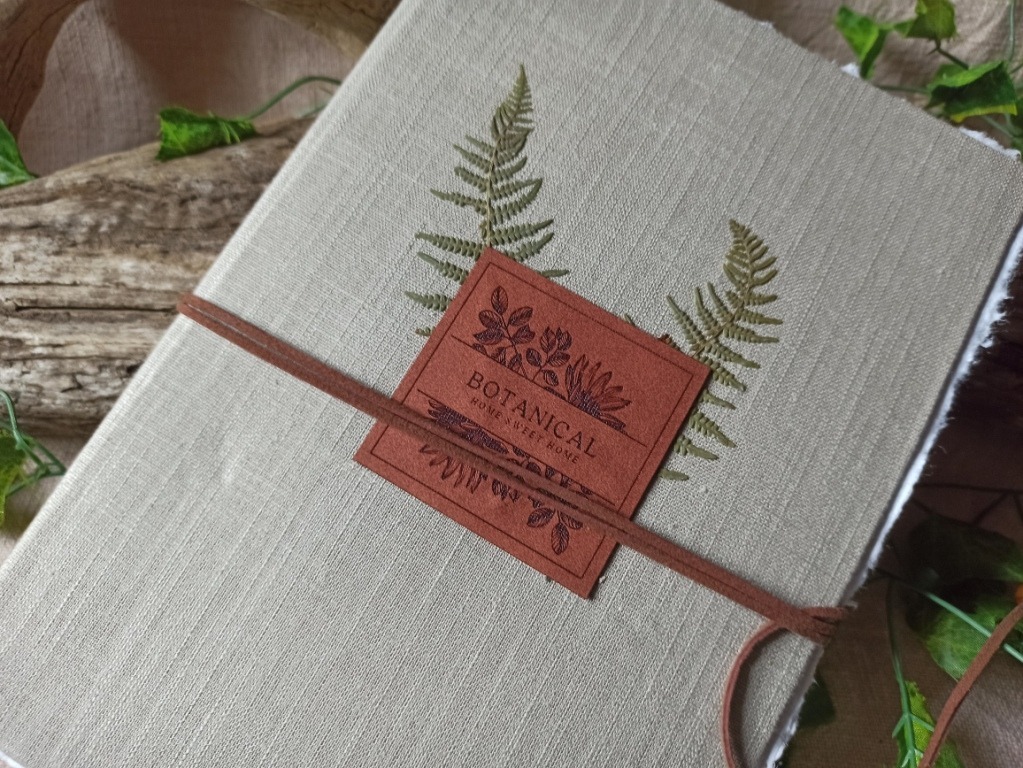 Herbier papier coton, reliure artisanale L'arbre à papier