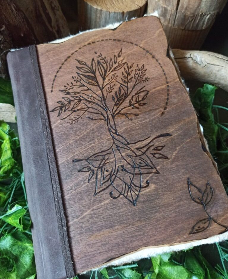 Grimoire, carnet artisanal vierge, reliure artisanale