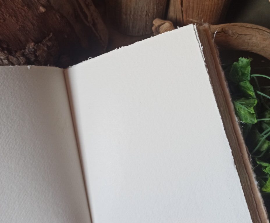 Grimoire, carnet artisanal vierge, reliure artisanale