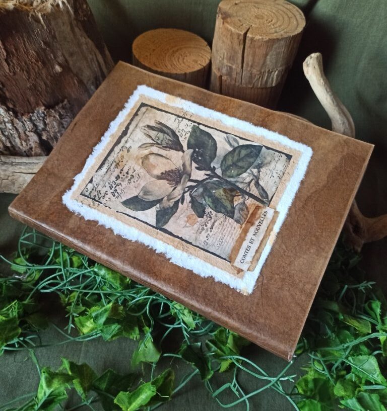 Conteur, carnet artisanal vierge, reliure artisanale