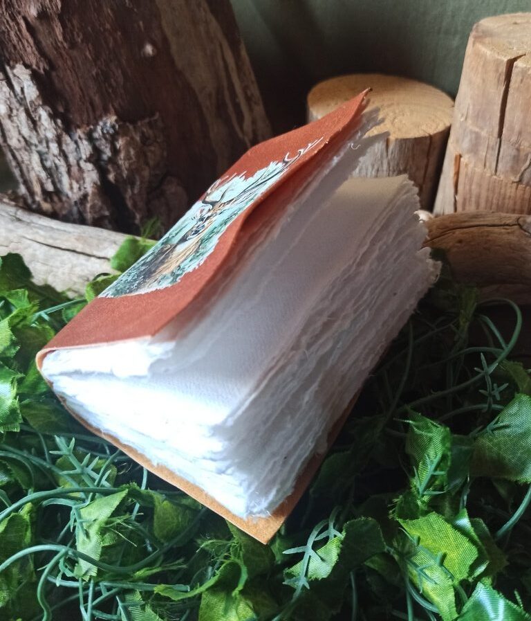 Grimoire totem, carnet artisanal vierge, reliure artisanale