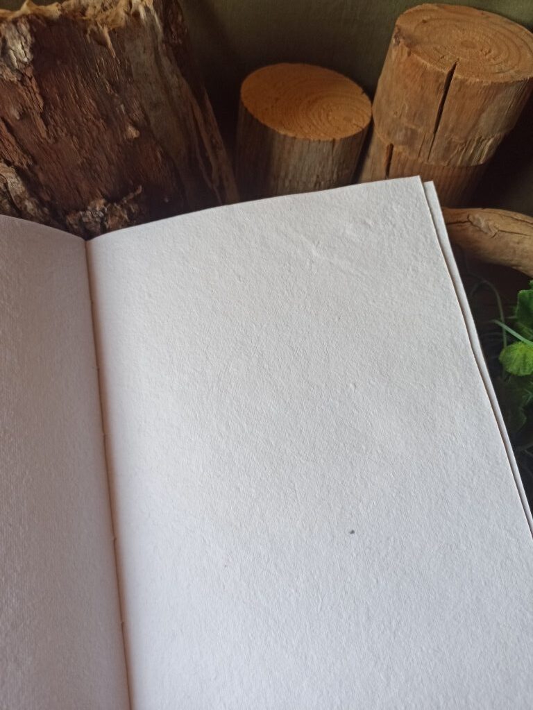Grimoire vierge papier coton, reliure artisanale