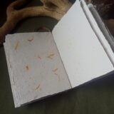Carnet, grimoire artisanal, papier recyclé fait main, reliure artisanale