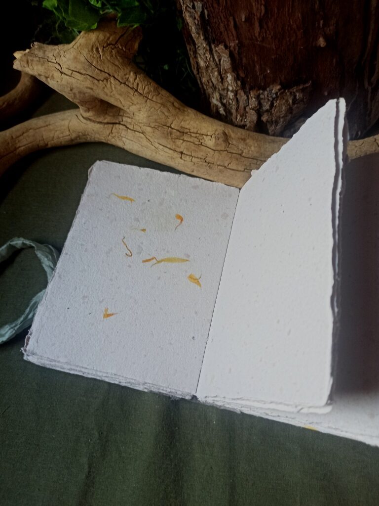 Carnet grimoire artisanal, papier recyclé fait main, pièce unique