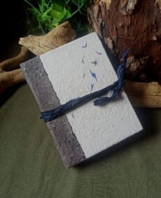 Carnet, grimoire artisanal papier recyclé fait main, reliure artisanale