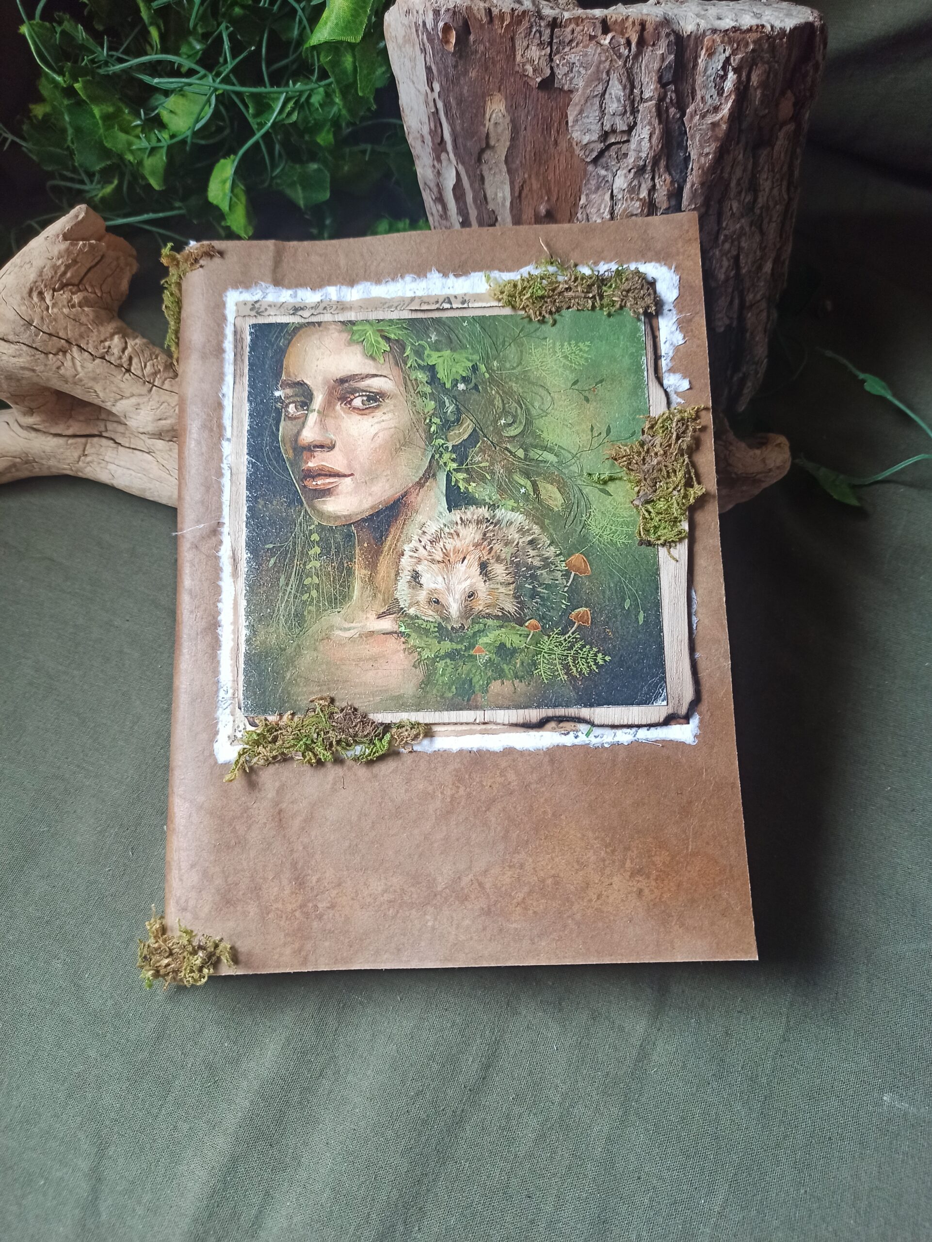 Grimoire vierge, papier coton reliure artisanale