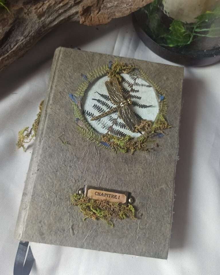 Grimoire, carnet artisanal, papier recyclé fait main