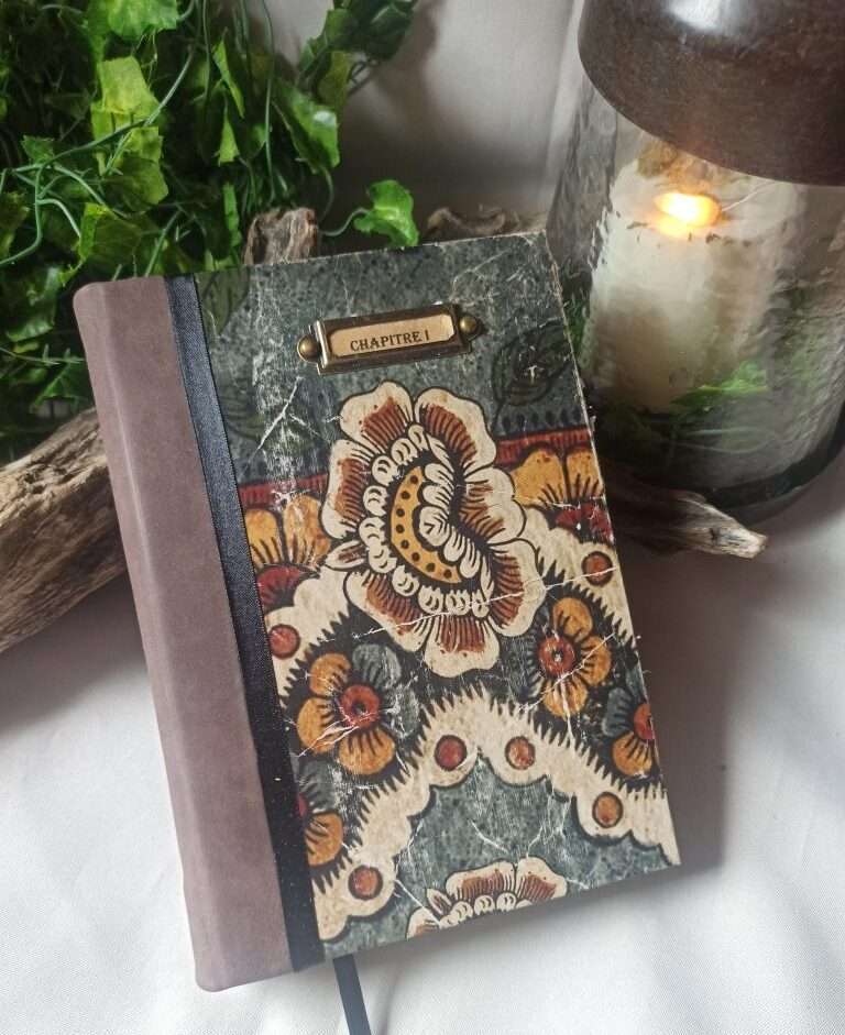 Grimoire, carnet artisanal, papier recyclé fait main