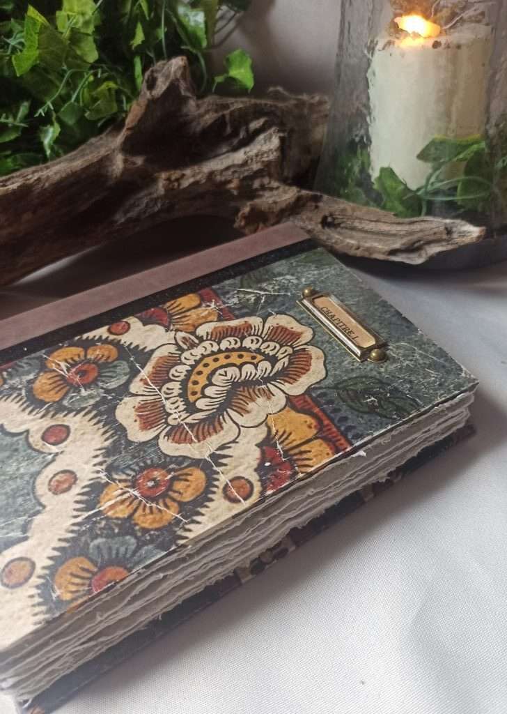 Grimoire, carnet artisanal, papier recyclé fait main
