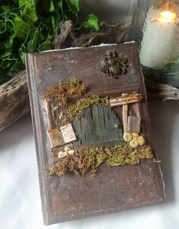 Grimoire, carnet artisanal, papier recyclé fait main