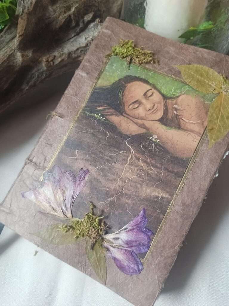Grimoire, carnet artisanal, papier recyclé fait main