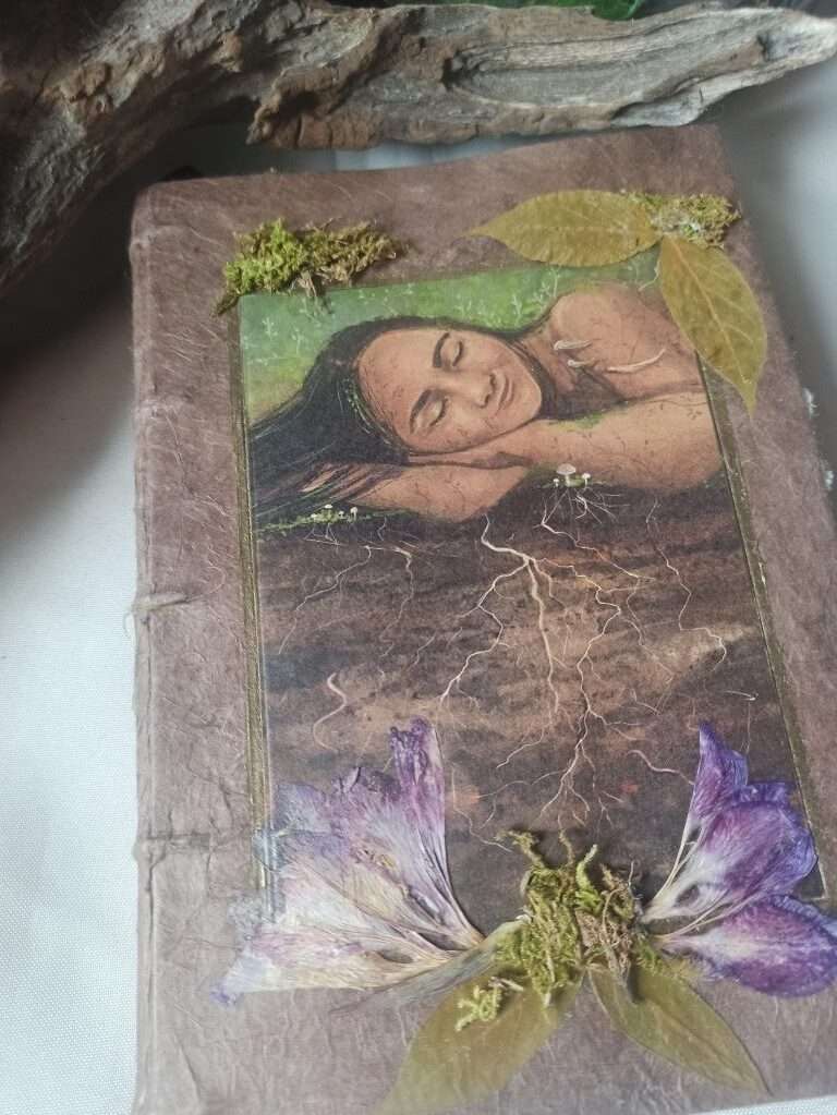 Grimoire, carnet artisanal, papier recyclé fait main
