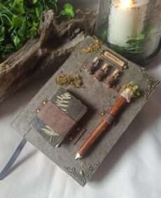 Grimoire, carnet artisanal, papier recyclé fait main