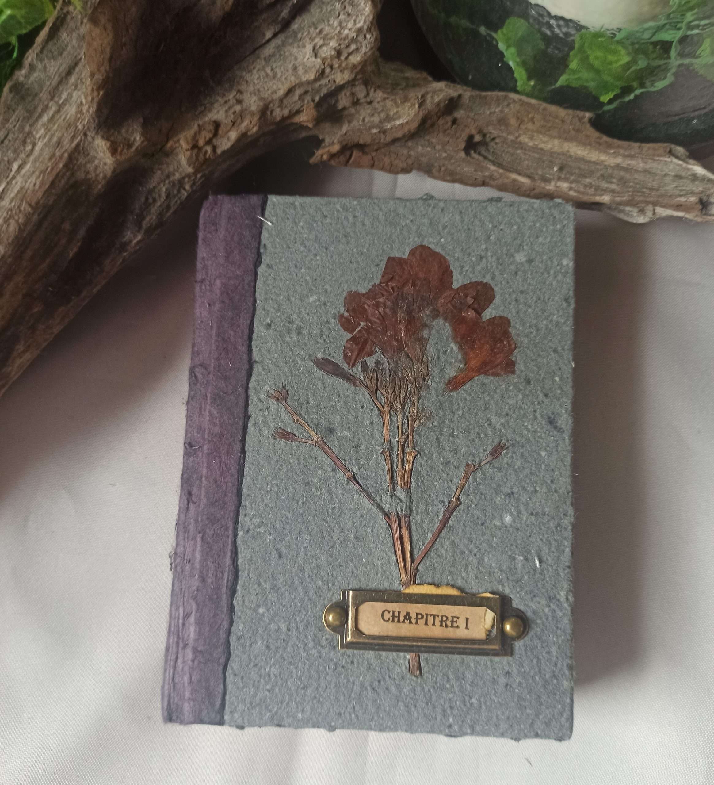 Grimoire, carnet artisanal, papier recyclé fait main