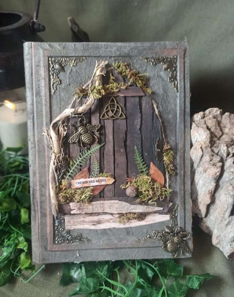 Grimoire artisanal, papier coton recyclé, L'arbre à papier