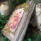 Grimoire artisanal, papier fabriqué à la main à l'atelier, reliure artisanale