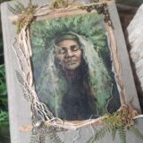 Grimoire artisanal, papier fabriqué à la main à l'atelier, reliure artisanale Le grimoire de Gallarnara (La sage du bosquet du crépuscule)(2)
