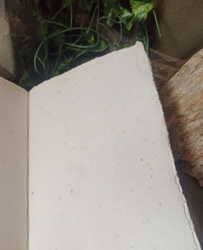 Grimoire artisanal, papier fabriqué à la main à l'atelier, reliure artisanale