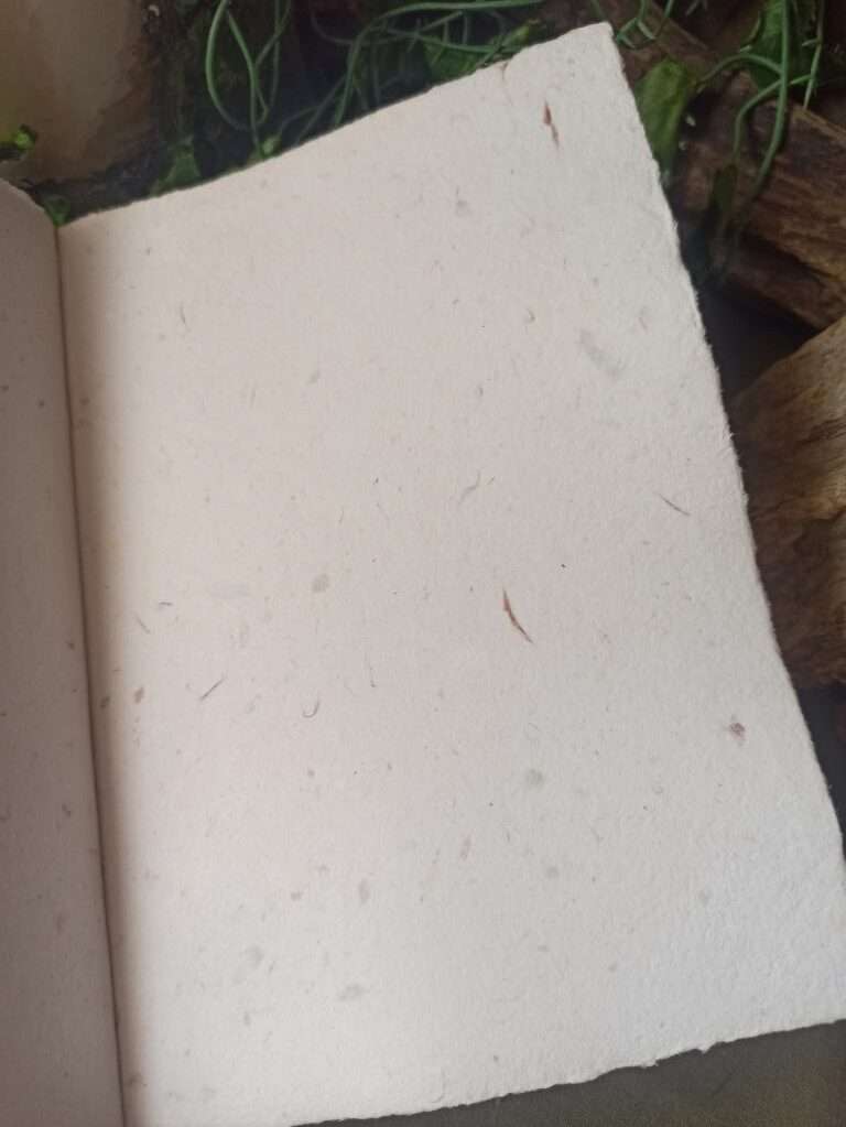 Grimoire artisanal, papier fabriqué à la main à l'atelier, reliure artisanale